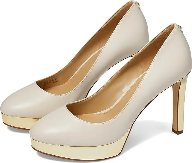 MICHAEL Michael Kors Chantal Platform Pump Women's Shoes Light Cream : 10 M, Leather