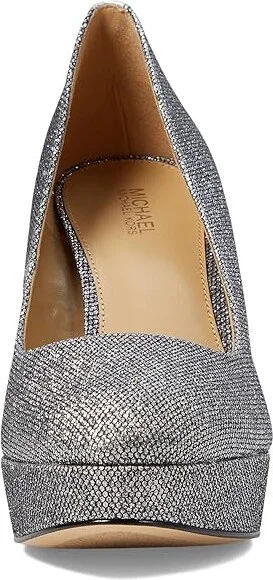 MICHAEL Michael Kors Chantal Platform Pump Women's Shoes Silver 1 : 6 M, Leather - Image 2