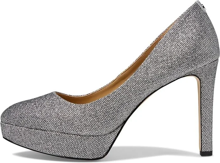 MICHAEL Michael Kors Chantal Platform Pump Women's Shoes Silver 1 : 6 M, Leather - Image 5