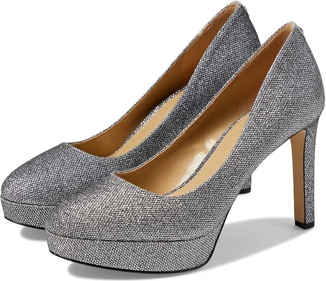 MICHAEL Michael Kors Chantal Platform Pump Women's Shoes Silver 1 : 6 M, Leather