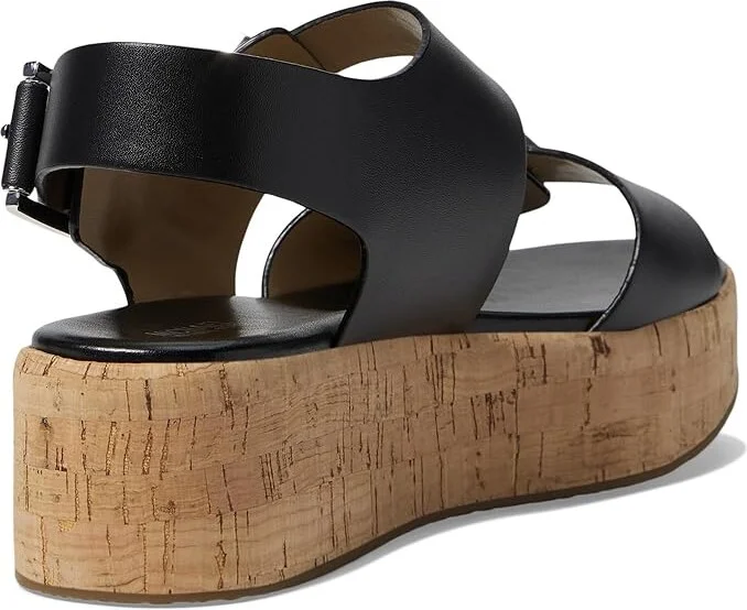 MICHAEL Michael Kors Colby Flatform Sandal Women's Sandals Black : 6.5 M, Leather - Image 4