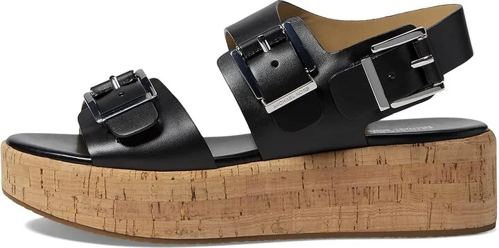 MICHAEL Michael Kors Colby Flatform Sandal Women's Sandals Black : 6.5 M, Leather - Image 5