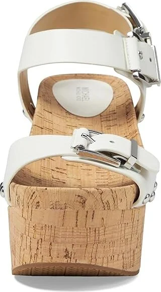 MICHAEL Michael Kors Colby Wedge Women's Sandals Optic White : 10 M, Leather - Image 2