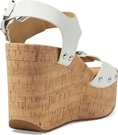 MICHAEL Michael Kors Colby Wedge Women's Sandals Optic White : 10 M, Leather - Image 4