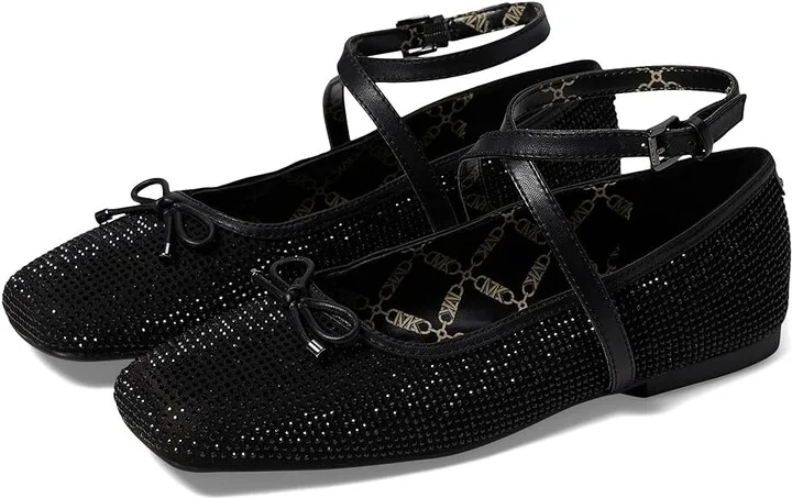 MICHAEL Michael Kors Collette Flex Ballet Women's Flat Shoes Black 1 : 8 M, Leather