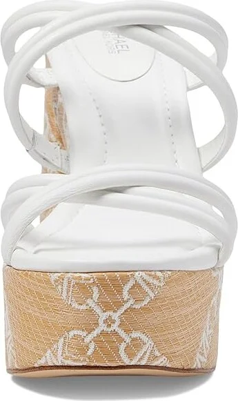 MICHAEL Michael Kors Corrine Platform Women's Sandals Natural/Optic White : 6.5 M, Leather/Rubber - Image 2