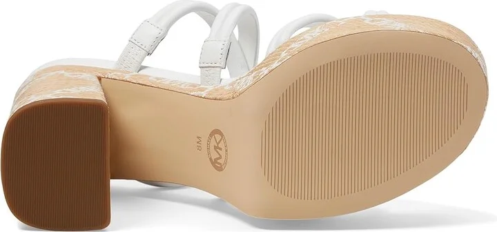 MICHAEL Michael Kors Corrine Platform Women's Sandals Natural/Optic White : 6.5 M, Leather/Rubber - Image 3