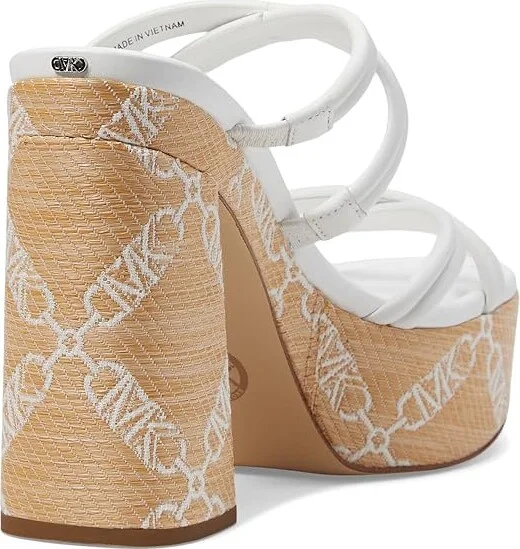 MICHAEL Michael Kors Corrine Platform Women's Sandals Natural/Optic White : 6.5 M, Leather/Rubber - Image 4
