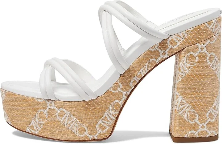 MICHAEL Michael Kors Corrine Platform Women's Sandals Natural/Optic White : 6.5 M, Leather/Rubber - Image 5