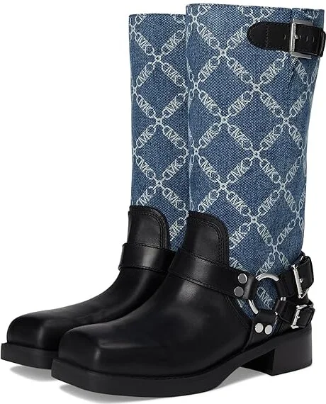 MICHAEL Michael Kors Crosby Moto Boots Women's Boots Union Wash : 8 M, Leather