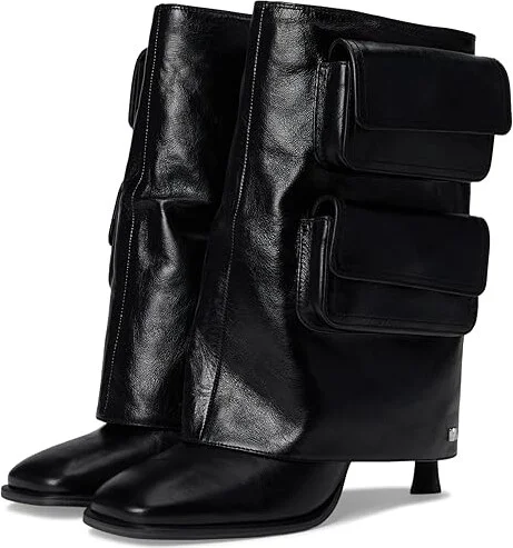 MICHAEL Michael Kors Dakota Heeled Bootie Women's Motocross Boots Black : 5.5 M, Leather