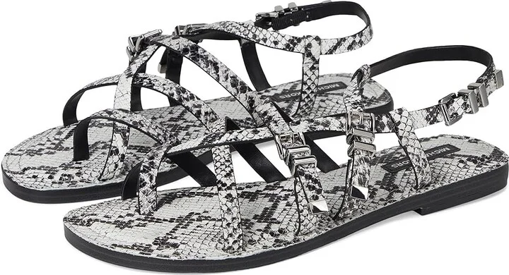 MICHAEL Michael Kors Darrington Flat Sandal Women's Sandals Aluminum : 9.5 M, Leather