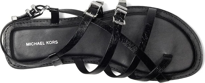 MICHAEL Michael Kors Darrington Flat Sandal Women's Sandals Black : 7 M, Leather - Image 2