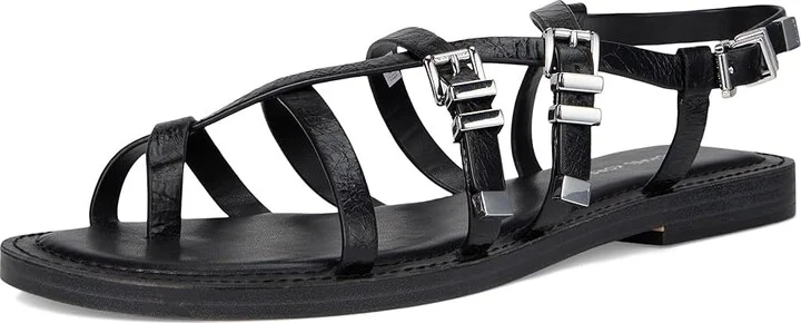 MICHAEL Michael Kors Darrington Flat Sandal Women's Sandals Black : 7 M, Leather - Image 5