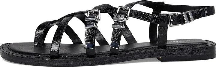MICHAEL Michael Kors Darrington Flat Sandal Women's Sandals Black : 7 M, Leather - Image 6