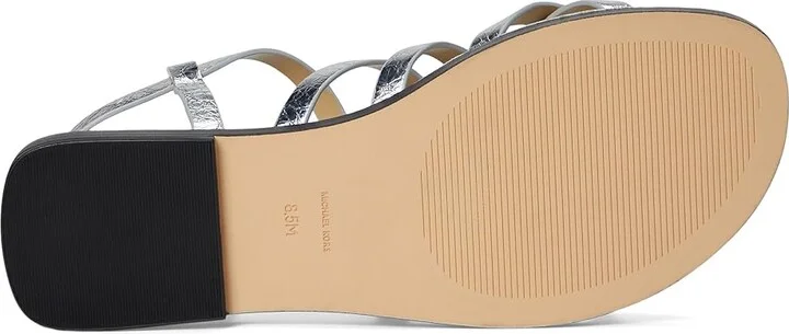 MICHAEL Michael Kors Darrington Flat Sandal Women's Sandals Silver : 7.5 M, Leather - Image 3