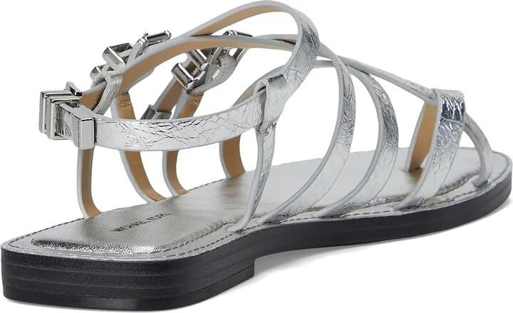 MICHAEL Michael Kors Darrington Flat Sandal Women's Sandals Silver : 7.5 M, Leather - Image 4