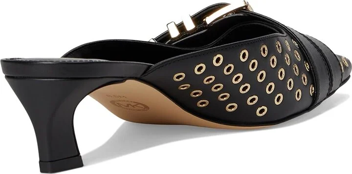 MICHAEL Michael Kors Darrington Kitten Mule High Women's Heels Black 2 : 7 M, Leather/Rubber - Image 4