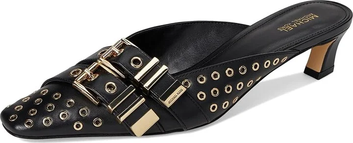 MICHAEL Michael Kors Darrington Kitten Mule High Women's Heels Black 2 : 7 M, Leather/Rubber - Image 5