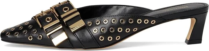 MICHAEL Michael Kors Darrington Kitten Mule High Women's Heels Black 2 : 7 M, Leather/Rubber - Image 6