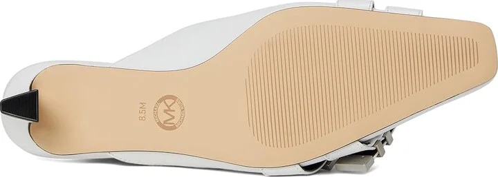 MICHAEL Michael Kors Darrington Kitten Mule High Women's Heels Optic White : 7.5 M, Leather/Rubber - Image 3