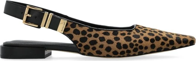 Michael Michael Kors Darrington Leopard Printed Slingback Flat Shoes