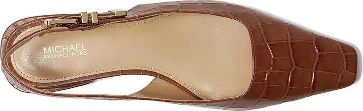 MICHAEL Michael Kors Darrington Sling Flat High Women's Heels Chestnut : 6 M, Faux Leather - Image 2