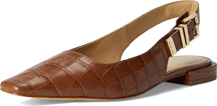 MICHAEL Michael Kors Darrington Sling Flat High Women's Heels Chestnut : 6 M, Faux Leather - Image 5