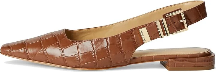 MICHAEL Michael Kors Darrington Sling Flat High Women's Heels Chestnut : 6 M, Faux Leather - Image 6