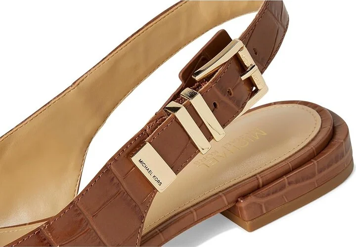 MICHAEL Michael Kors Darrington Sling Flat High Women's Heels Chestnut : 6 M, Faux Leather - Image 7