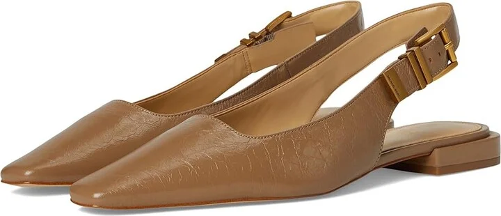 MICHAEL Michael Kors Darrington Sling Flat High Women's Heels Husk : 7.5 M, Faux Leather