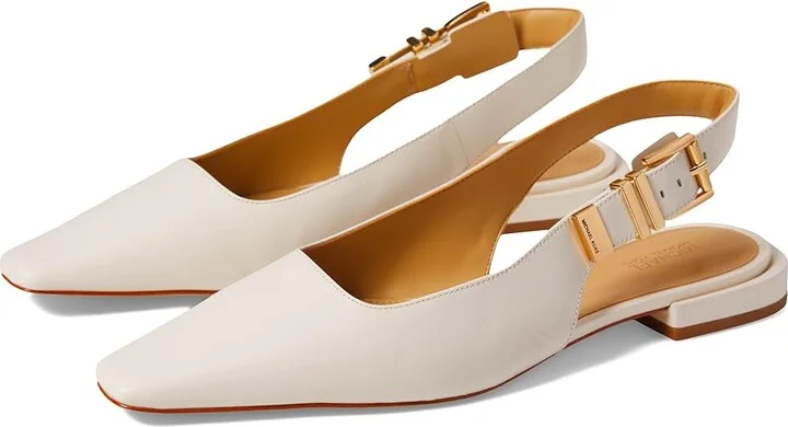 MICHAEL Michael Kors Darrington Sling Flat High Women's Heels Light Cream : 6 M, Faux Leather