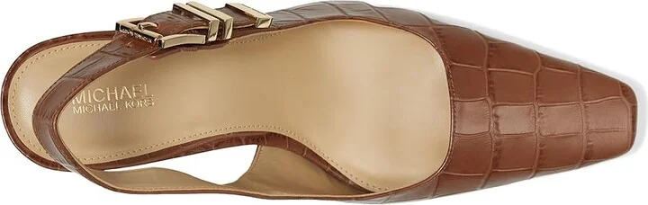 MICHAEL Michael Kors Darrington Sling Pump High Women's Heels Chestnut : 6 M, Leather/Rubber - Image 2