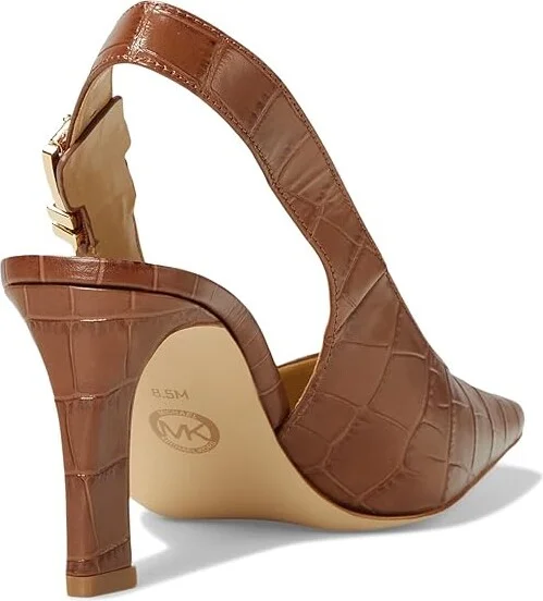 MICHAEL Michael Kors Darrington Sling Pump High Women's Heels Chestnut : 6 M, Leather/Rubber - Image 4