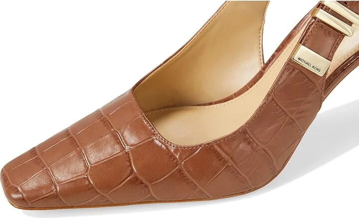 MICHAEL Michael Kors Darrington Sling Pump High Women's Heels Chestnut : 6 M, Leather/Rubber - Image 7