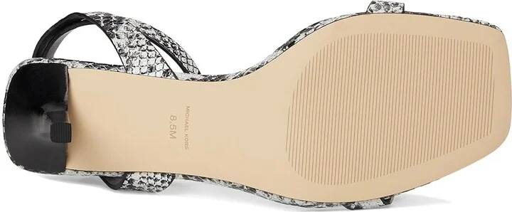 MICHAEL Michael Kors Darrington Stiletto Women's Sandals Aluminum : 7 M, Leather/Rubber - Image 3