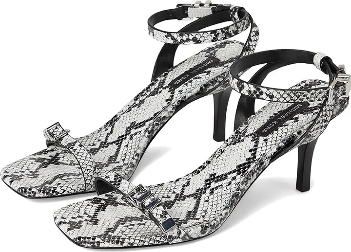 MICHAEL Michael Kors Darrington Stiletto Women's Sandals Aluminum : 7 M, Leather/Rubber