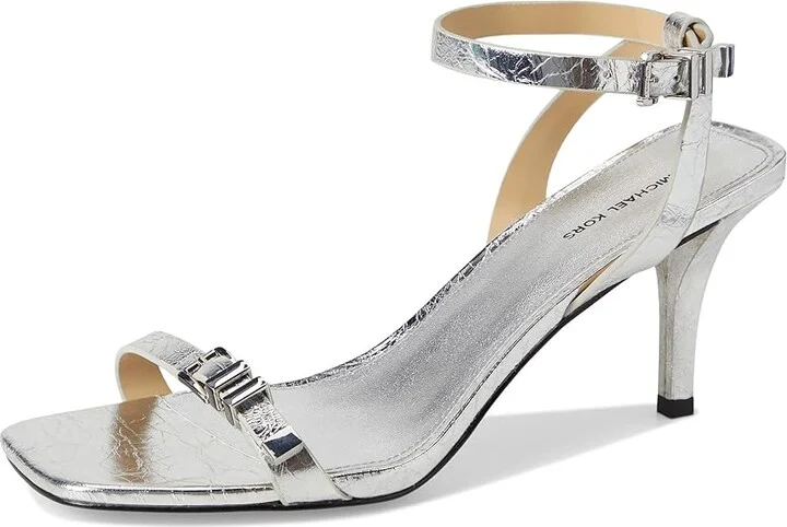 MICHAEL Michael Kors Darrington Stiletto Women's Sandals Silver : 7 M, Leather/Rubber - Image 5