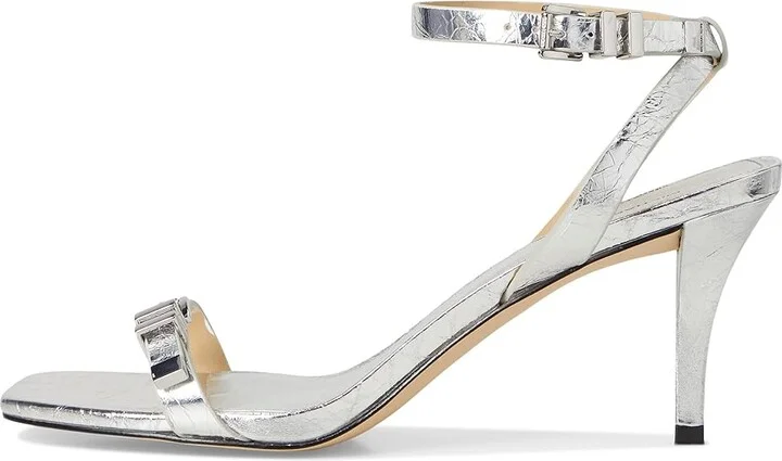MICHAEL Michael Kors Darrington Stiletto Women's Sandals Silver : 7 M, Leather/Rubber - Image 6