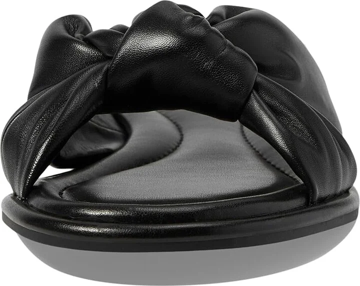 MICHAEL Michael Kors Elena Flat Slide Women's Sandals Black : 7.5 M, Leather/Rubber - Image 2