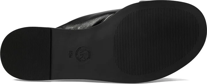 MICHAEL Michael Kors Elena Flat Slide Women's Sandals Black : 7.5 M, Leather/Rubber - Image 3