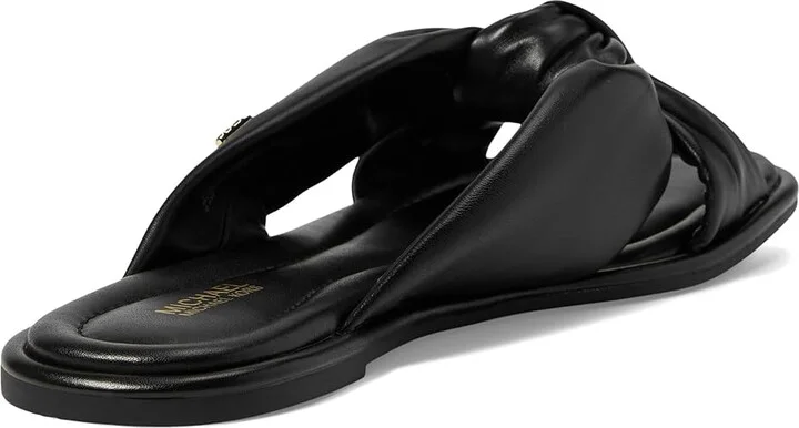 MICHAEL Michael Kors Elena Flat Slide Women's Sandals Black : 7.5 M, Leather/Rubber - Image 4