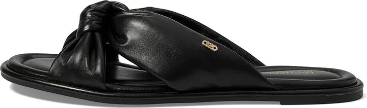 MICHAEL Michael Kors Elena Flat Slide Women's Sandals Black : 7.5 M, Leather/Rubber - Image 5