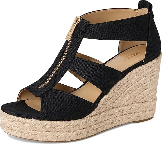 MICHAEL Michael Kors Etta Wedge Women's Wedge Shoes Black : 10 M - Image 5