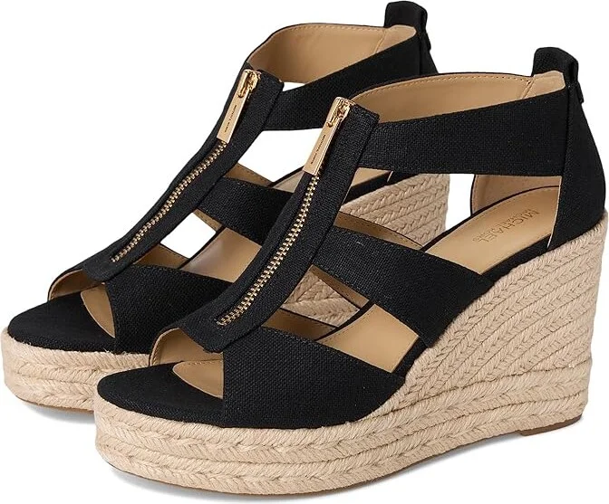 MICHAEL Michael Kors Etta Wedge Women's Wedge Shoes Black : 10 M