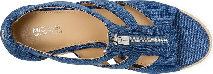 MICHAEL Michael Kors Etta Wedge Women's Wedge Shoes Denim : 8 M - Image 2