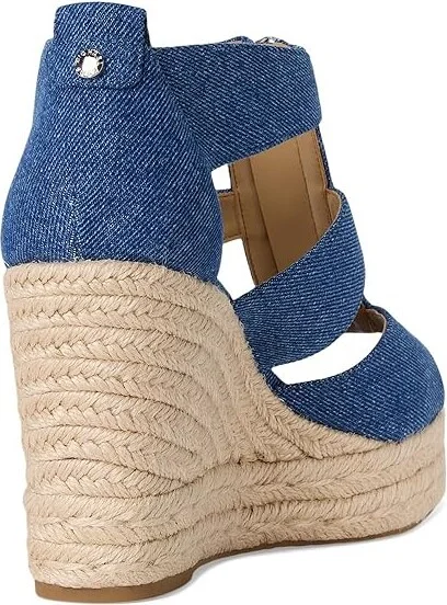 MICHAEL Michael Kors Etta Wedge Women's Wedge Shoes Denim : 8 M - Image 4