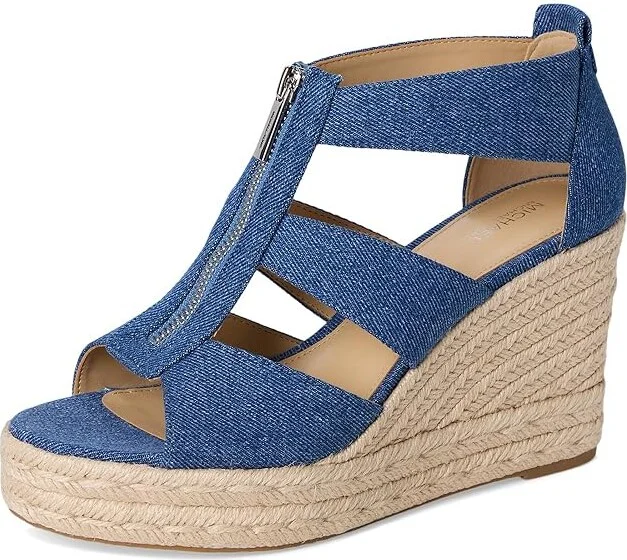 MICHAEL Michael Kors Etta Wedge Women's Wedge Shoes Denim : 8 M - Image 5