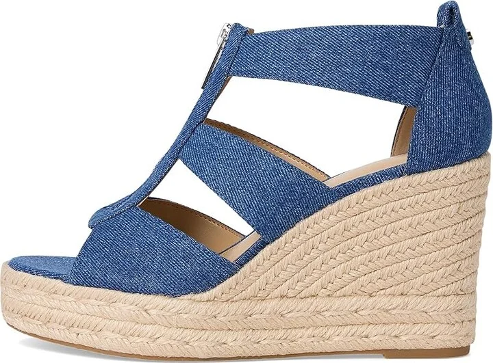 MICHAEL Michael Kors Etta Wedge Women's Wedge Shoes Denim : 8 M - Image 6