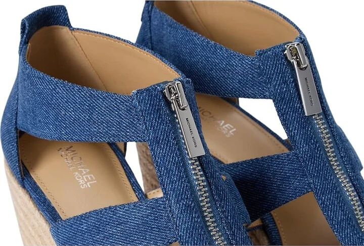 MICHAEL Michael Kors Etta Wedge Women's Wedge Shoes Denim : 8 M - Image 7